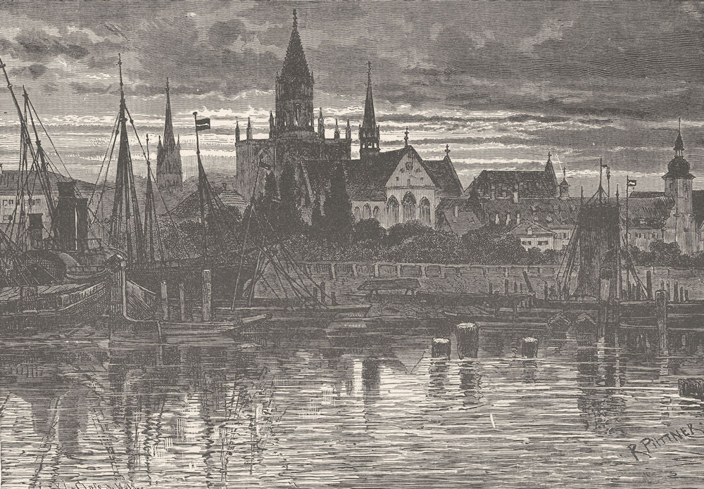 GERMANY. Konstanz 1903 old antique vintage print picture